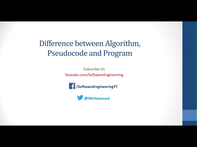 Difference between Algorithm Pseudocode and program in Hindi/Urdu
