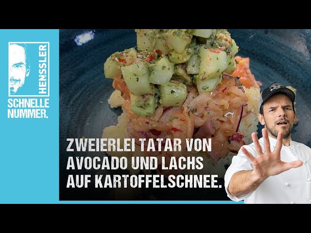 Schnelles Zweierlei Tatar von Avocado und Lachs auf Kartoffelschnee Rezept von Steffen Henssler