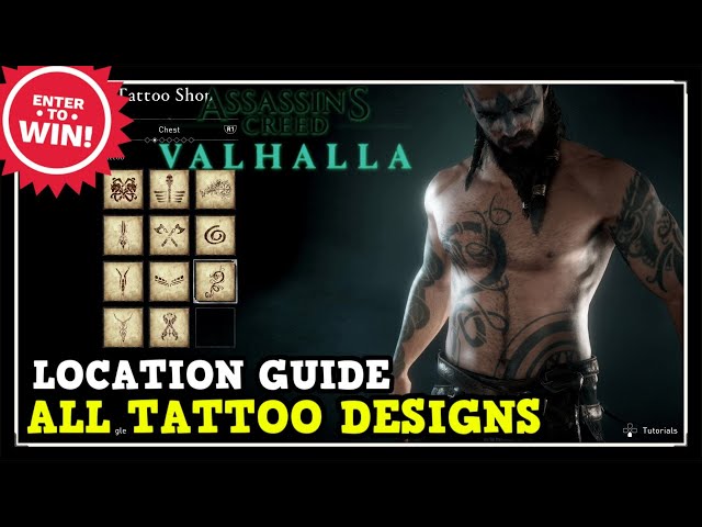 Assassin's Creed Valhalla All Tattoo Designs (AC Valhalla Character Customization Tattoo Locations)