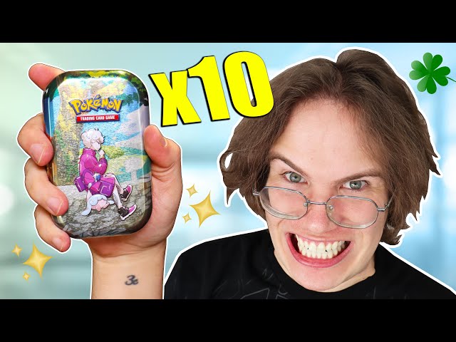 Opening 10 of the Most LUCKY Pokemon Mini Tins EVER!