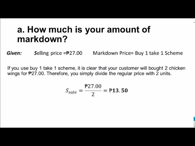 3.3 Business Math: MARKDOWN PRICING