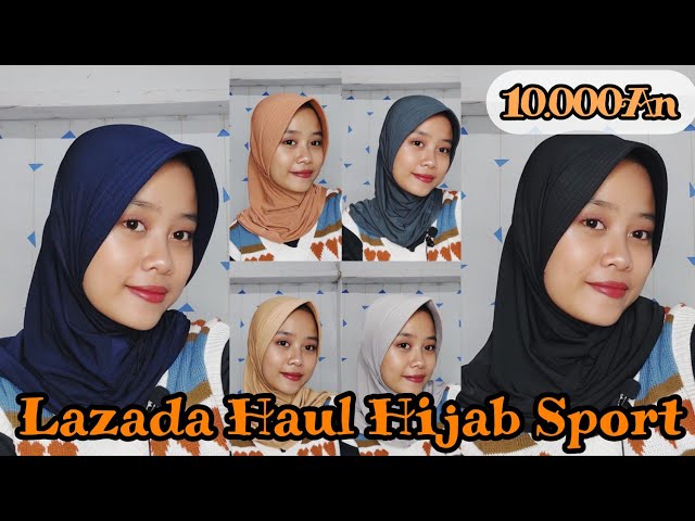Lazada Haul Hijab Sport Murah Hanya Rp 10.000 KUALITAS TERBAIKKK !!!