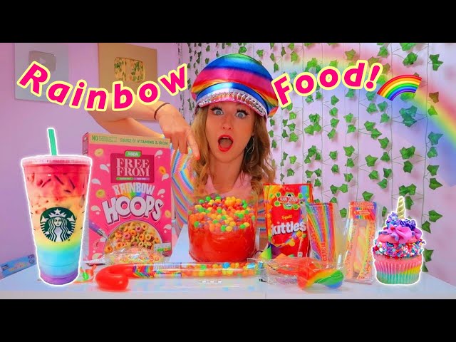 I Only Ate RAINBOW FOOD For 24 Hours Challenge!!😱🌈*urmm this was wild*✨ | Rhia Official♡