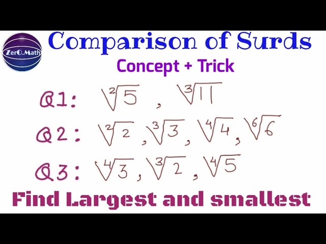 which is larger number | How to compare surds | Zero Math