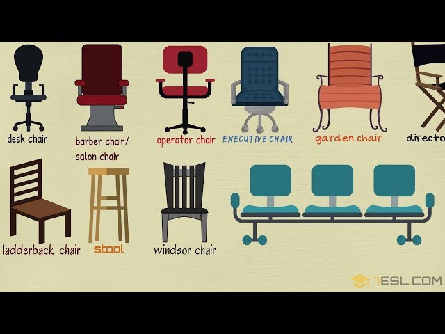 Different Types of Chairs in English | List of Chairs | Chair Styles
