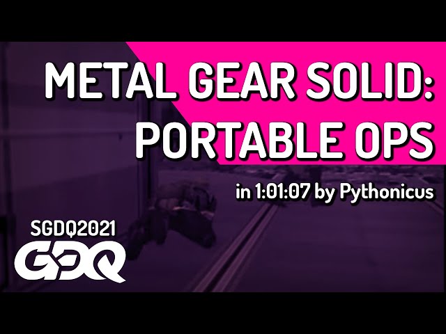 Metal Gear Solid: Portable Ops by Pythonicus in 1:01:07 - Summer Games Done Quick 2021 Online