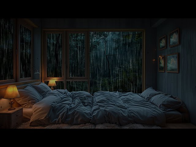 Rain Sounds for Sleeping - Fall Into Sleep in 3 Minutes with Heavy Rain Sounds - Stress Relief