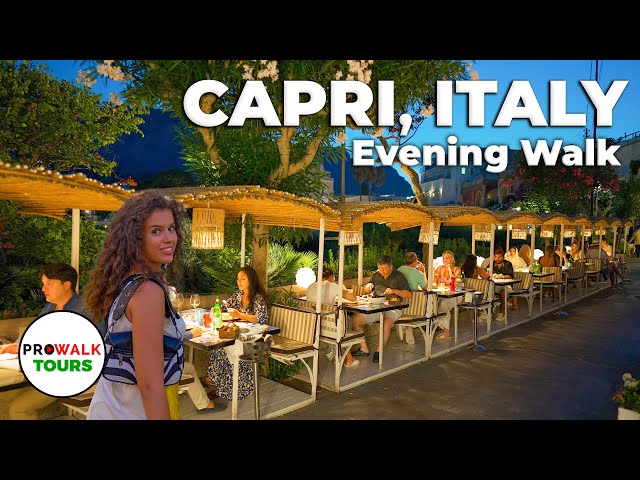 Capri, Italy Evening Walk 2023 - 4K60fps with Captions