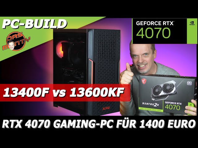 Der beste RTX 4070 Gaming PC für 1400 Euro | Intel 13400F vs 13600KF |  PC-Build - DasMonty-Edition