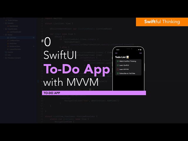 Build Todo List in SwiftUI with MVVM architecture | Todo List #0