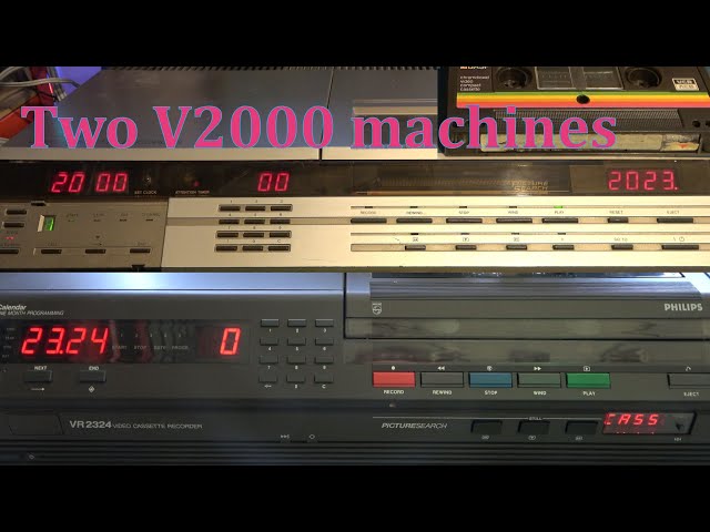 Two Philips V2000 format video recorders