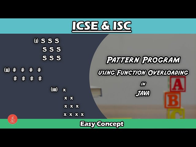 Pattern program using Function Overloading | WAP to overload a function | ICSE and ISC | BluejCode