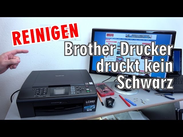 Brother Tintenstrahldrucker reinigen - Druckkopf druckt kein Schwarz - [4K Video]