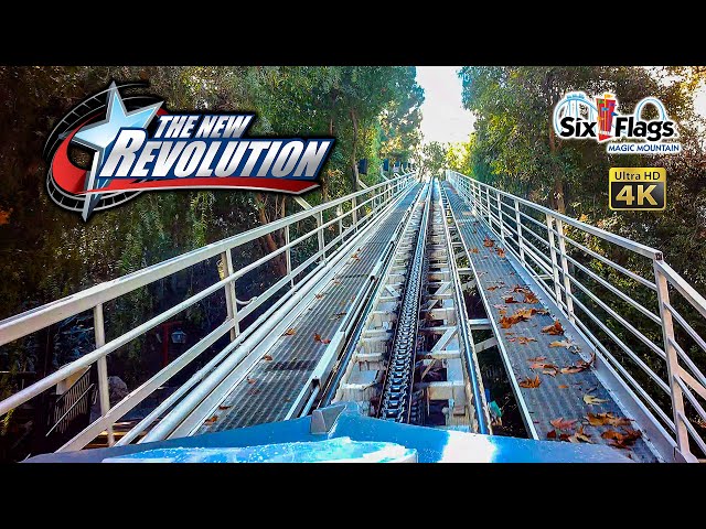 2024 The New Revolution Roller Coaster On Ride Front Row 4K POV Six Flags Magic Mountain