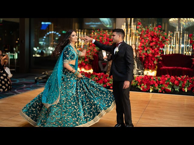 INDIAN WEDDING RECEPTION DANCE l BRIDE AND GROOM ENTRANCE l SABYASACHI BRIDE