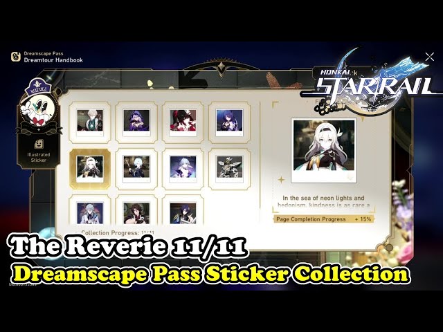 The Reverie Sticker Collection Locations Honkai Star Rail (Dreamscape Pass Stickers)