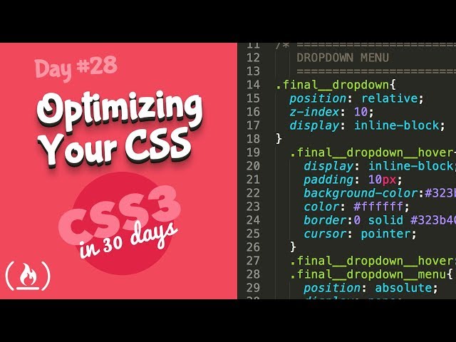 Optimizing CSS: CSS Tutorial (Day 28 of CSS3 in 30 Days)