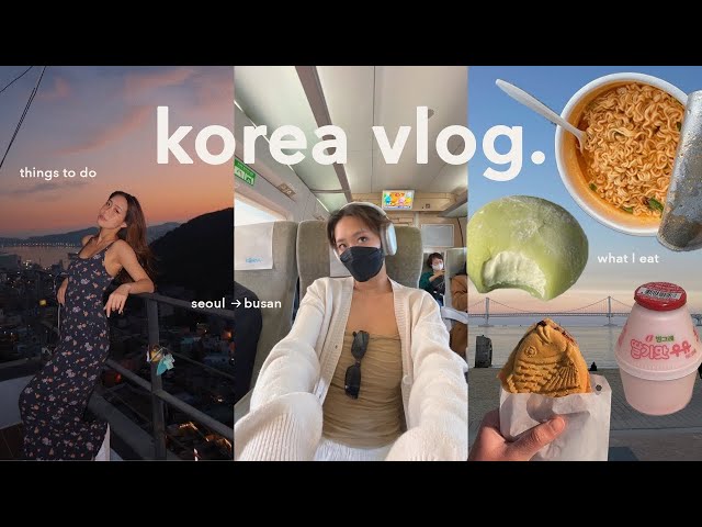 KOREA VLOG 💌 what I eat, train to busan, tourist attractions, airbnb tour, beach days