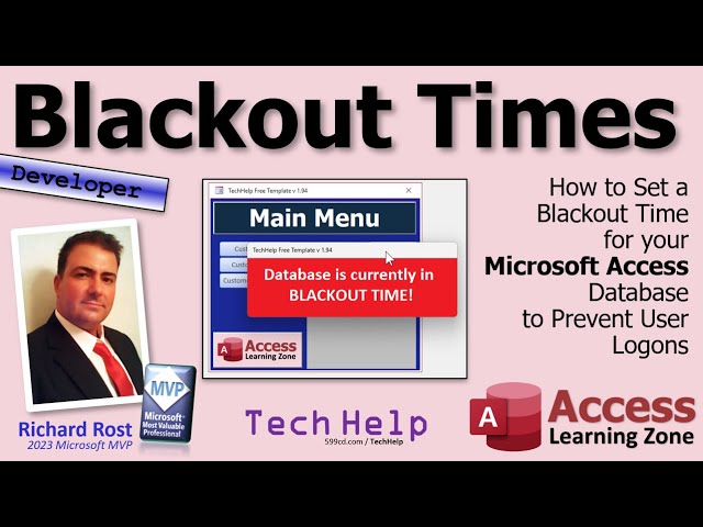 How to Set Blackout Times for your Microsoft Access Database to Prevent User Logons