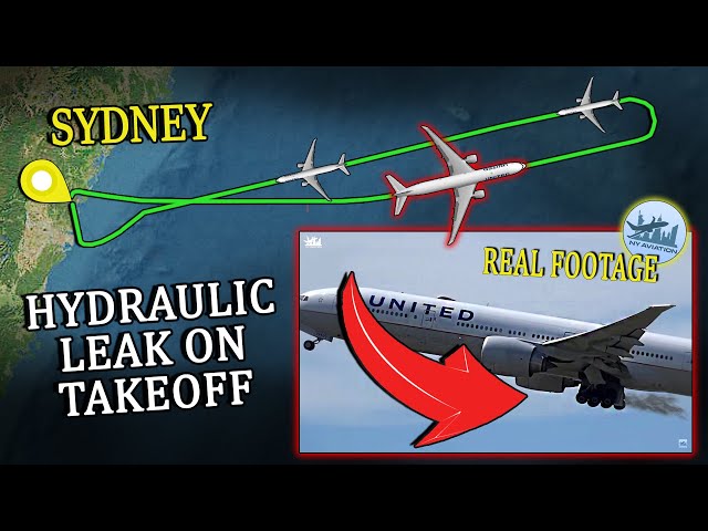 HYDRAULIC LEAK ON TAKEOFF | United B777 Emergency Return at Sydney
