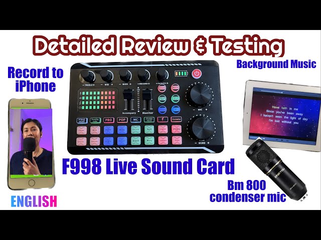 F998 Sound Card Detailed Review, Testing and Recording Set up to iPhone