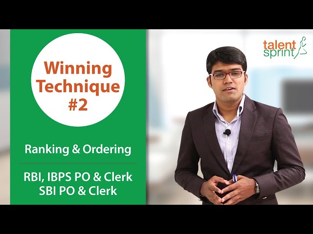 Ranking & Ordering  for RBI, IBPS Clerk & PO, SBI Clerk & PO | Winning Technique #2