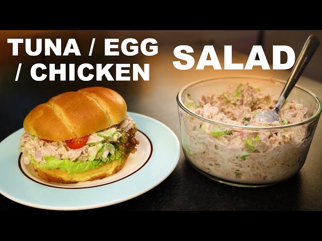 Tuna, egg, and chicken salad | homemade mascarpone dressing