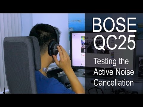 BOSE QuietComfort QC25 - Noise Cancellation Test Demonstration (mini review)