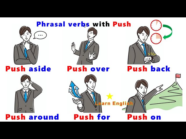 Phrasal verbs with Push | Phrasal verbs with pictures | English grammar