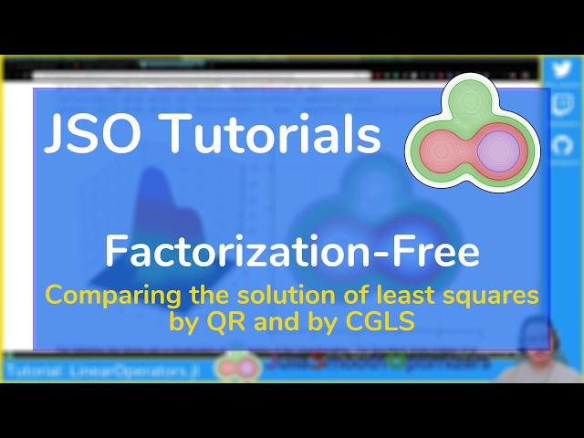 Julia tutorial on factorization-free methods with JuliaSmoothOptimizers