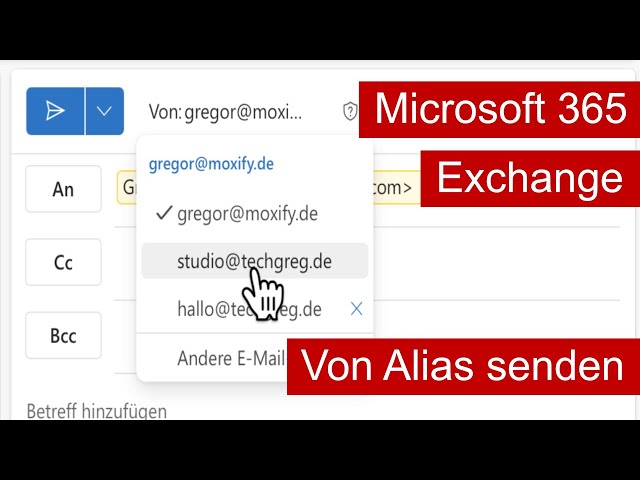 Microsoft 365: Alias-Adressen in Outlook und Mac Mail zum Versenden nutzen