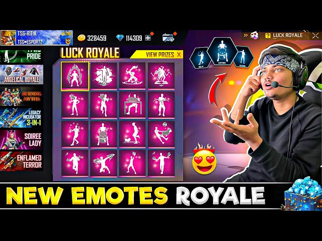 Free Fire New Emotes Royale All Rare New Emotes In Luck Royale😍 -Garena Free Fire