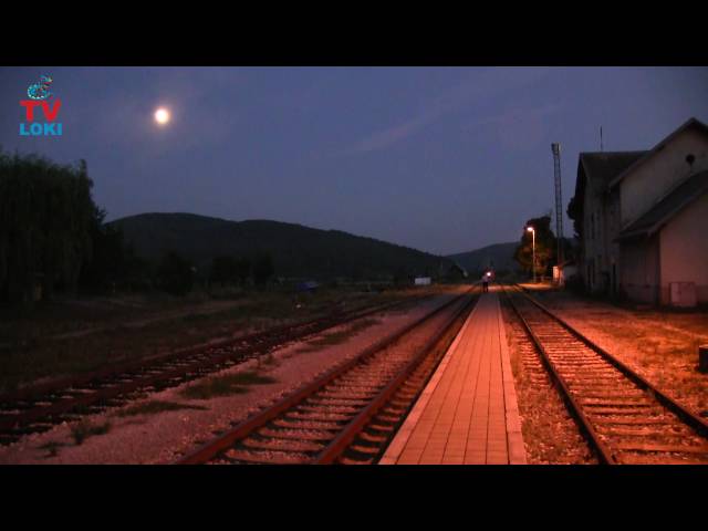 Moon and Diesel freight train in Croatia Perušić