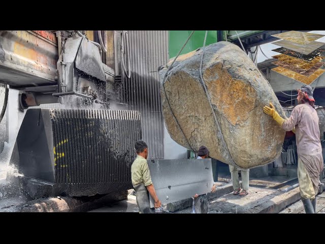 Granite Stone is Brought from a High Mountain with Difficulty / And then how to make Marble from it.