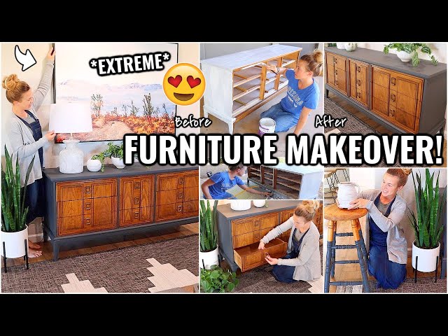 FURNITURE MAKEOVER!!😍 DIY HOME DECOR THRIFT FLIPS | SHOP & DECORATE WITH ME