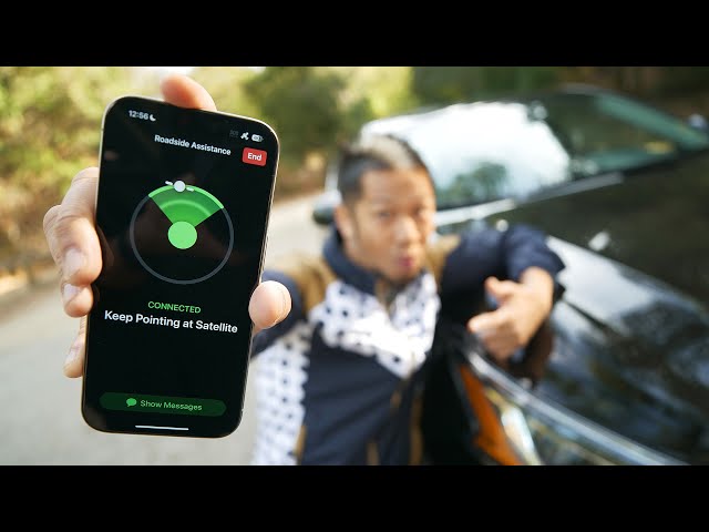 iPhone 14/15 Roadside Assistance via Satellite on iOS 17 Demo - How It Works!