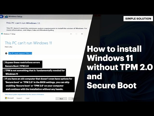 How to Install Windows 11 without TPM 2.0 and Secure Boot | Step By Step Guide