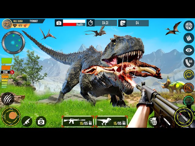 Shoot The Big Dinosaurs T-Rex With Bazooka - Dinosaur Hunting Android Game - Dino Shooting Game