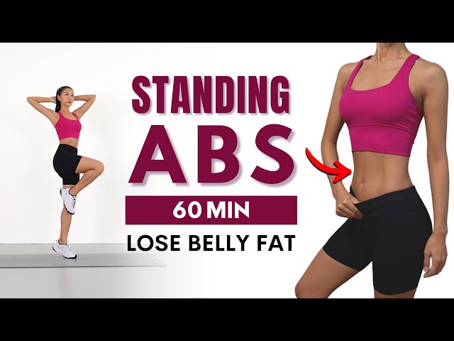 LOSE BELLY FAT IN 7 DAYS🔥 60 MIN Standing Abs Workout - No Jumping, No Squats, No Lunges