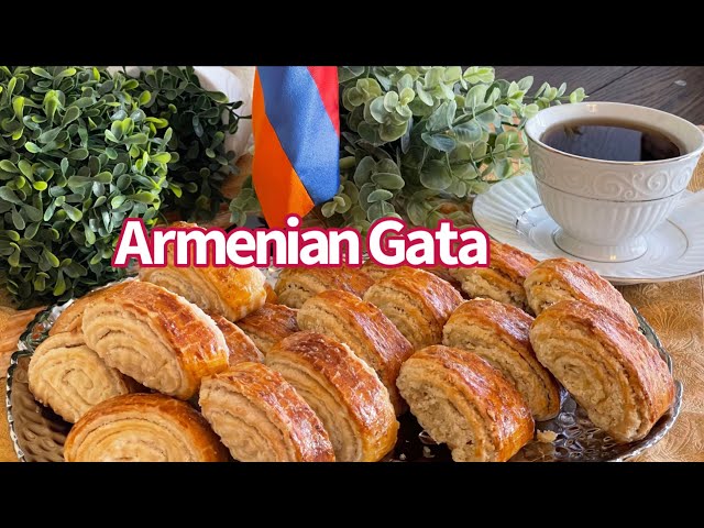 Armenian Gata recipe/ How to make Armenian sweet pastry Gata (Nazook)