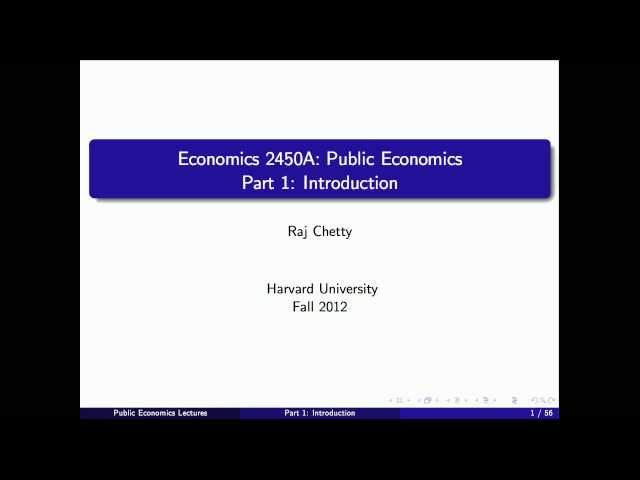 Topic 1: Introduction | Economics 2450A: Public Economics