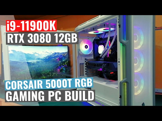 Corsair 5000T RGB WHITE Gaming PC Build [2022] | i9-11900K | RTX 3080 12GB | Z590 Aorus Elite