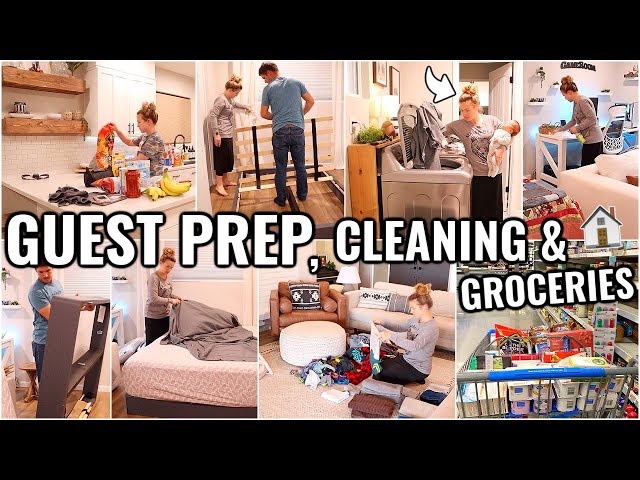 PREPPING FOR GUESTS!🏠 CLEAN, GROCERY SHOP, ORGANIZE & GUEST PREP WITH ME | 2022 CLEANING MOTIVATION