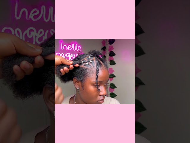Cute rubberband natural hairstyle on 4c hair 🖤💓