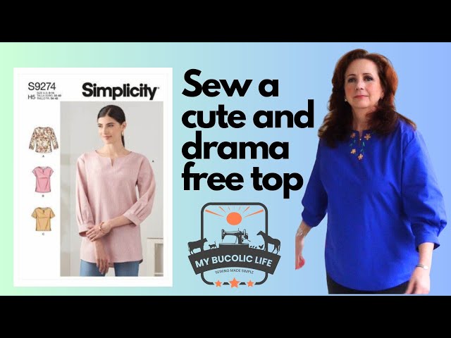 Sewing Simplicity 9274 pullover top with painted details