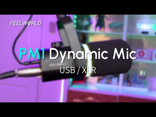 FEELWORLD PM1 Dynamic Cardioid Microphone Best Budget for Podcast | Game players | Live streaming