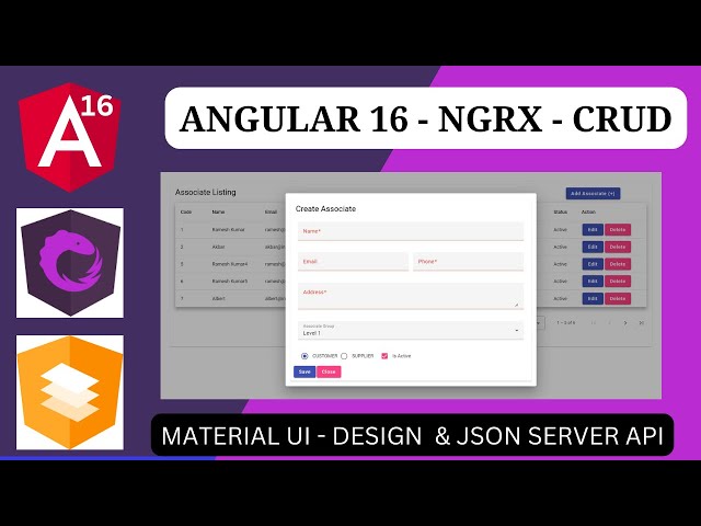 Angular CRUD action using NGRX pattern and Material UI design | Angular NGRX examples