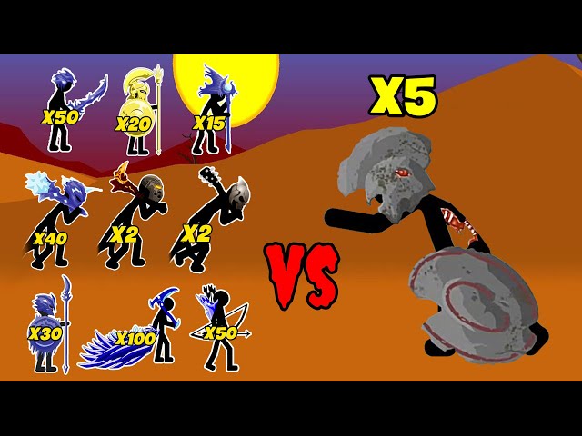 Which army can DEFEAT 5 SHIELD GIANT ZOMBIES? | Stick War Custom Battle | STICK MASTER