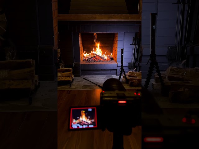 REC 🔥📸 Filming Fireplace for TV 4K! #fireplace