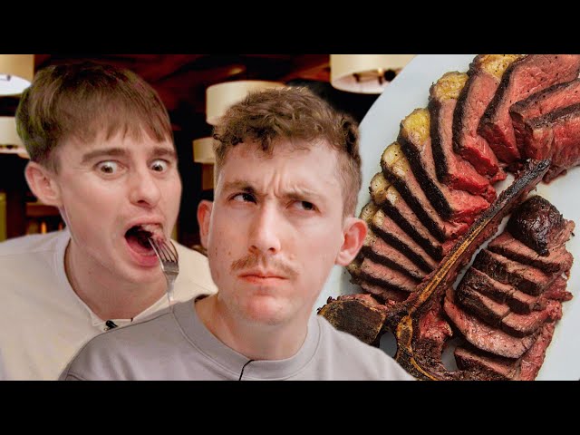 Brits try New York T-Bone steak for the first time!